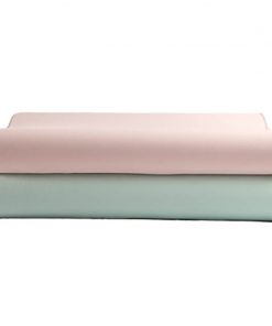 Silicone foam made memory foam pillow for side sleeper to protect nick pink and blue color side view compare bulk wholesale